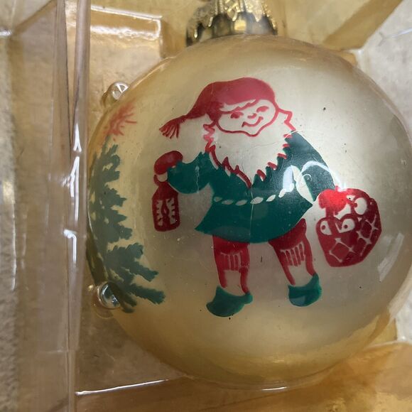 Christmas Ornament Vintage Austria Made for Bronner Elf with Tree and Candle - Picture 2 of 13